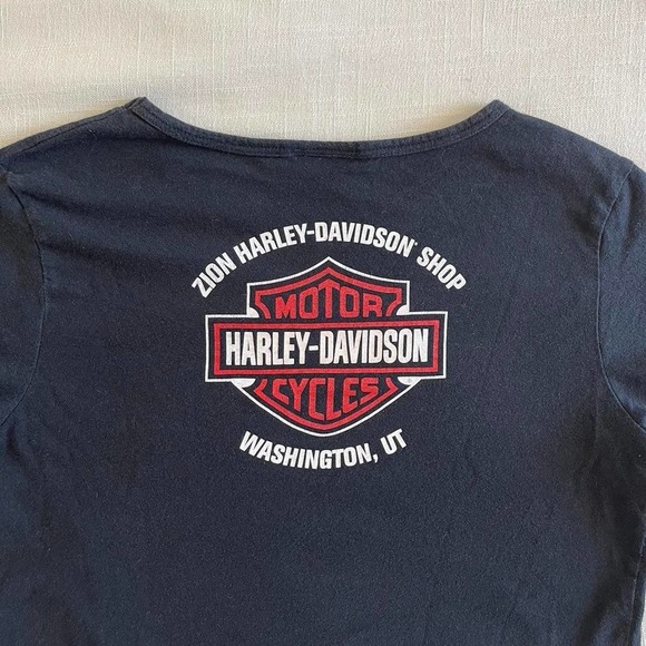 Harley davidson rhinestone cropped tee - Picture 4 of 4